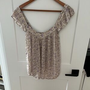 Gentle Fawn Cream and Purple Floral Blouse